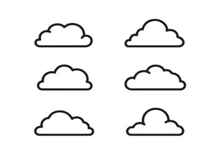 Elegant Cloud Download Symbol Minimal Line Art Vector Illustration