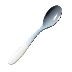 Tilted, silver-tipped spoon on dark background
