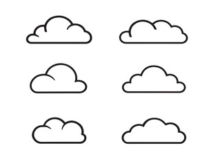 Modern Cloud Download Icon Creative Minimal Line Art Design