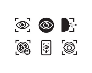 Iris Scan icon vector design illustration set