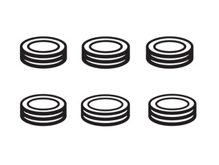 Clean Coins Currency Outline Vector Icon With Minimal Design