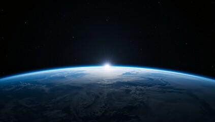 Cosmic Dawn Over a Blue Planet