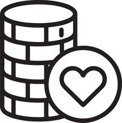 Database with heart icon symbolizing data protection and care