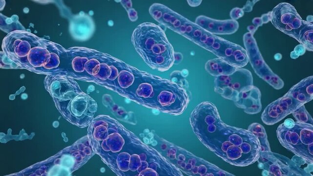 Microscopic view of bacteria