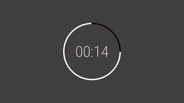 20 seconds countdown timer animation from 20 seconds to 0 seconds with alpha channel, twenty  seconds countdown timer on a transparent background.