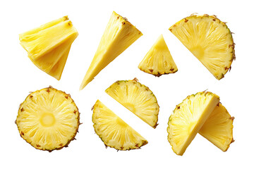 Pineapple slices arranged in a variety of shapes