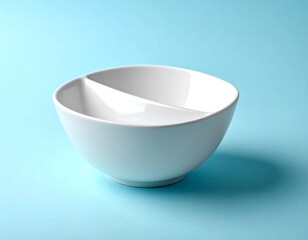 White divided bowl on a blue background