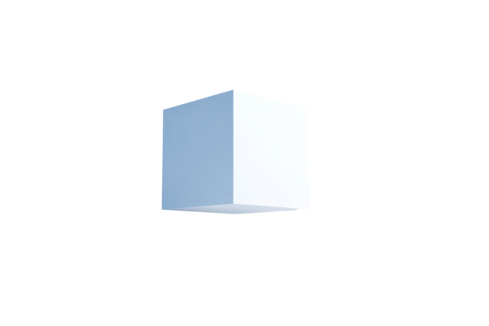 Light-gray cube, pixelated, 3D effect