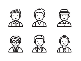 Elegant Following Symbol Icon Set Modern Minimalist Vector Collection