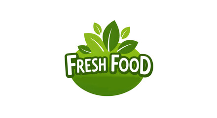 Fresh Food Logo Green Leaf Design Natural Organic Healthy Food