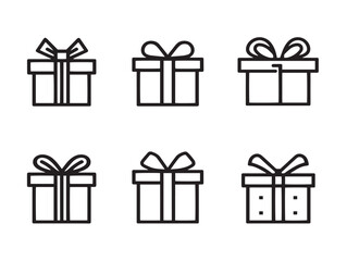 Minimalist Gift Icon Set Modern Clean Vector Line Art Collection