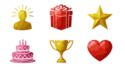 Fototapeta premium Vector art of collection of celebration and award icons