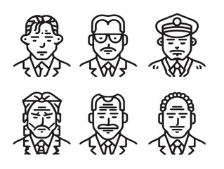 Creative Question Mark Icon Set Minimalist Line Art