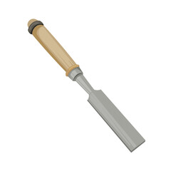 Woodworking chisel tool isolated on white background