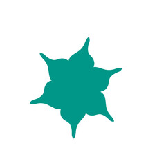 Stylized six petaled symmetrical flower shape art