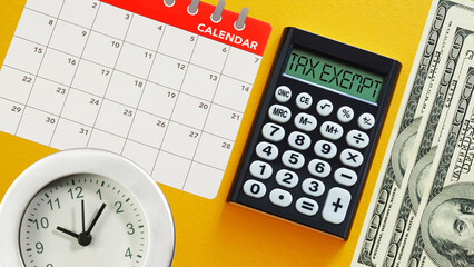 Tax exemption is shown as financial and business concept