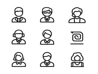 Modern LinkedIn Icon Collection Six Icons Outline Minimalist Vector Design