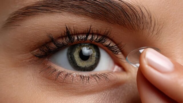 Applying contact lenses home setting how-to tips close-up view eye care techniques for beginners