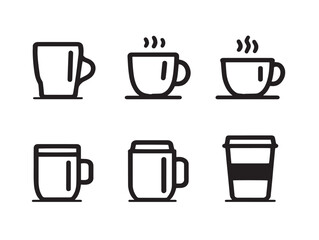 Modern Hot Mug Symbol Icon Collection Minimalist Design