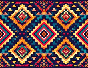 Vibrant geometric pattern with rich colors