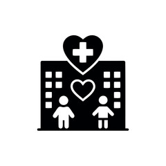 Single Hospital Icon - Minimal Healthcare Building Vector Design