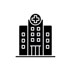 Single Hospital Icon - Minimal Healthcare Building Vector Design