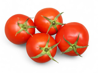 selective image of fresh Tomatoes isolated on white background. Clipping path
