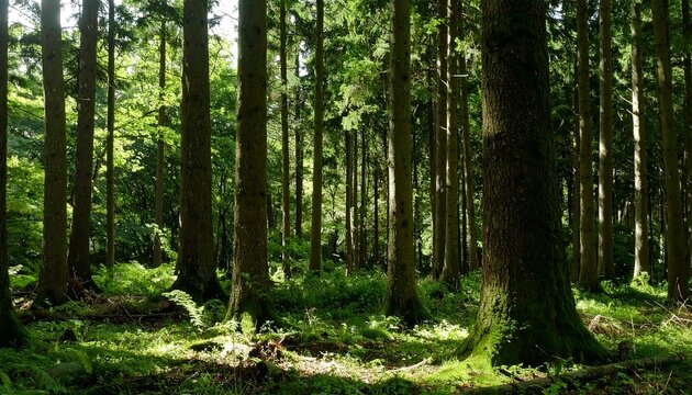 Sunlight filtering through a dense forest (1)