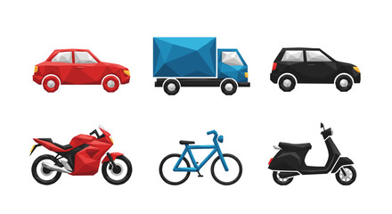 Vector art of collection of vehicle icons