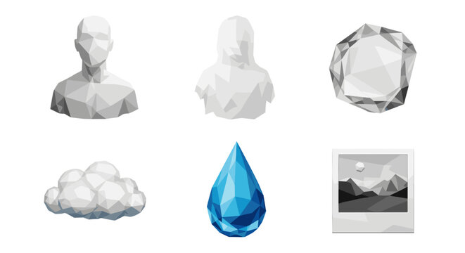 Vector art of collection of abstract and geometric icons