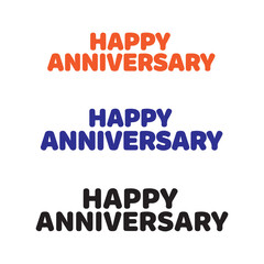 3D bold Happy Anniversary silhouette typography pack