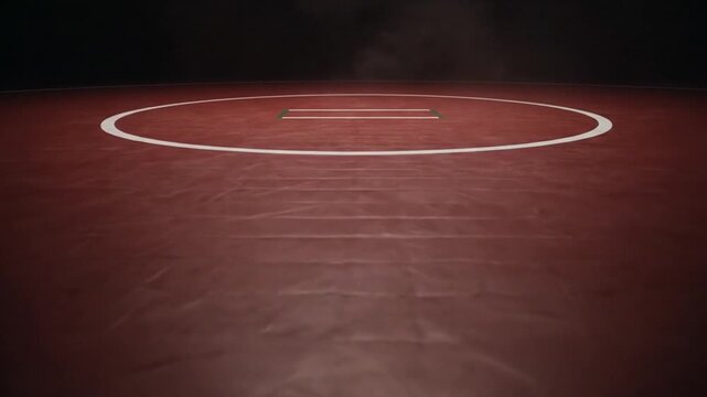 Moody Top Light on Wrestling Mat Dolly Shot Circular Center Mark Texture