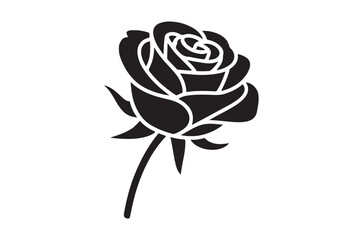 Monochromatic Rose Illustration Elegant Floral Design with Graceful Lines A Timeless Depiction of Beauty Perfect for Prints and Decorations Sophisticated Still Life Artwork
