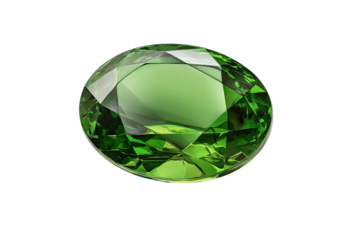 Close-up of a vibrant green gemstone