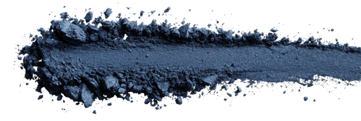 Dark-blue textured, elongated, mountainous  shape against black background