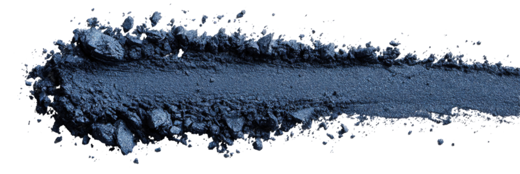 Dark-blue textured, elongated, mountainous  shape against black background