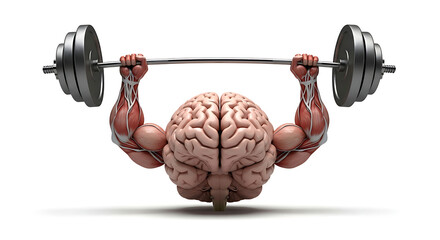 Brain Power A Conceptual Illustration of Strength, Intelligence, and Mental Fitness