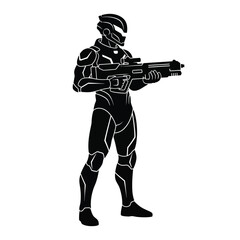 futuristic soldier with a weapon
