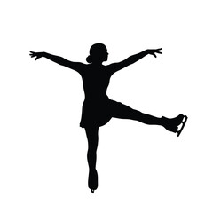 silhouette of a figure skater performing a move