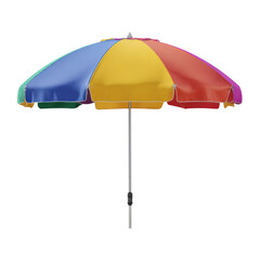 Multi-colored beach umbrella isolated on a white background