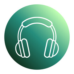 Music headphones outline audio icon illustration