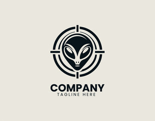 Fototapeta premium Modern Alien Target Bullseye vector logo illustration