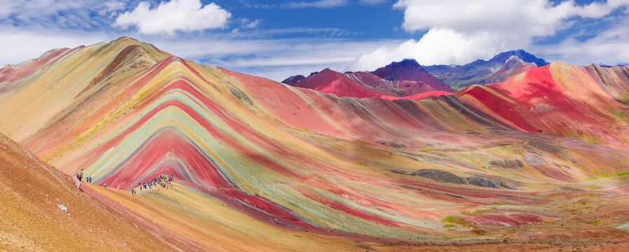 Vinicunca, Cusco Region, Peru. Montana de Siete Colores, or Rainbow Mountain.