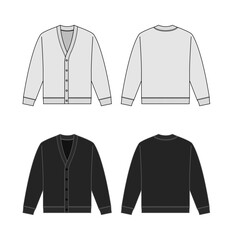 Vector template illustration set of  knitted cardigan