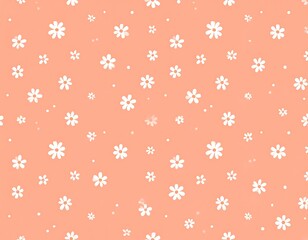 Delicate Floral Pattern on Peach Background.