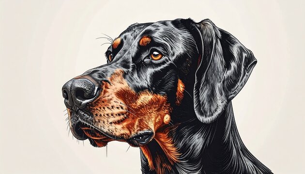 Close-up portrait of a Doberman Pinscher