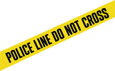 Yellow police line do not cross tape vector crime scene and safety caution barrier.