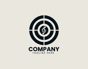 Music Target vector logo illustration
