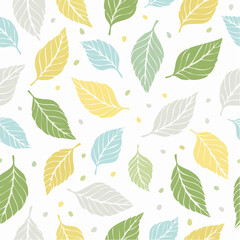 Obraz premium Hand drawn watercolor leaves pattern 3
