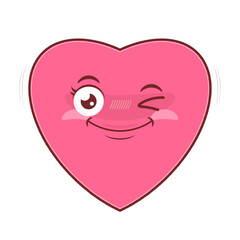 heart playful face cartoon cute